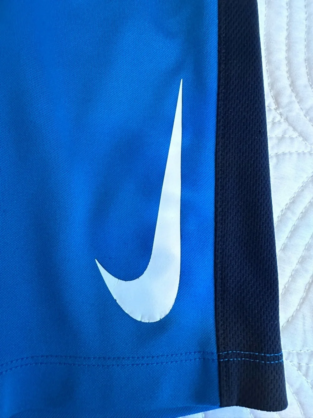 Nike Kids' Blue Athletic Shorts with Black Side Panels Sz. 5